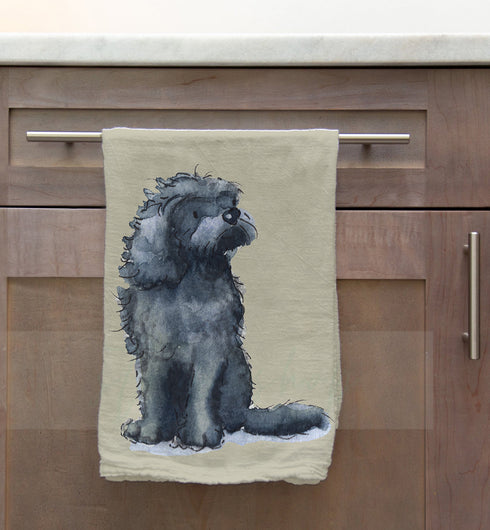 Cockapoo Black Tea Towel